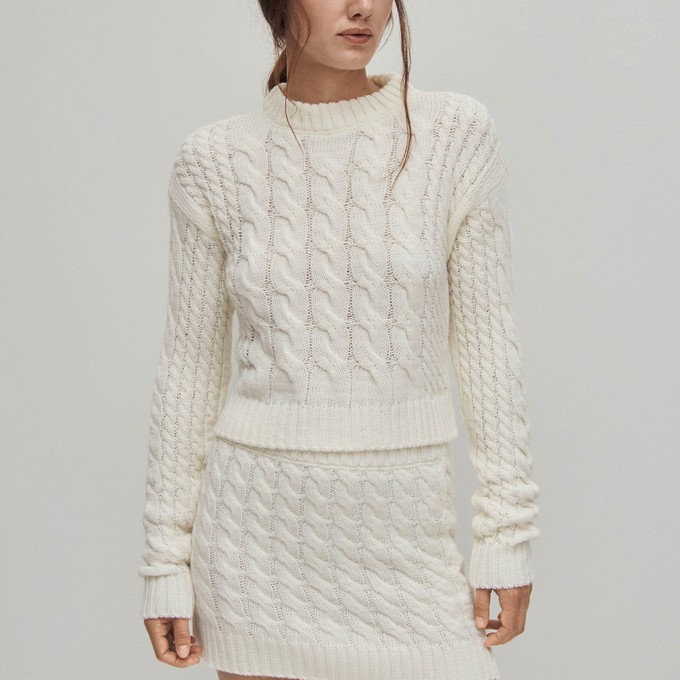 Blossom White Tricot Sweater from Alohas