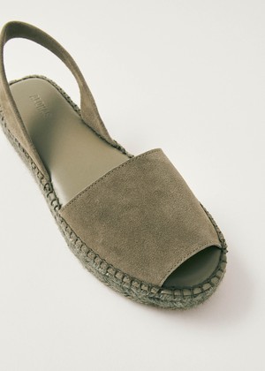 Ibizas Suede Green Leather Espadrilles from Alohas