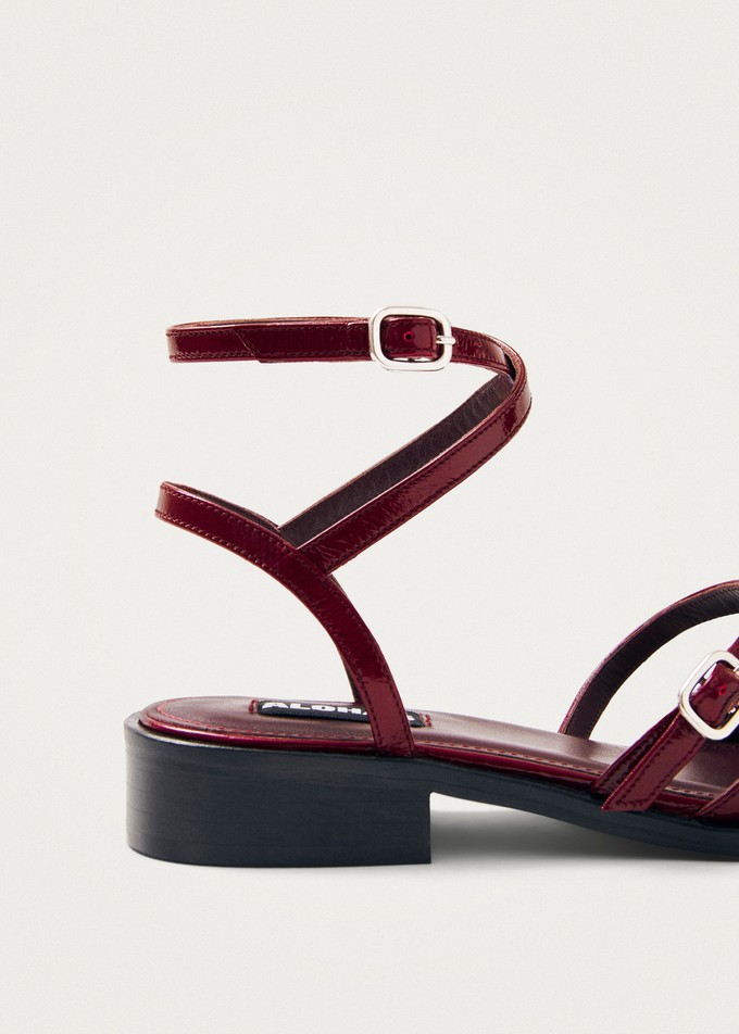 Aveline Burgundy Leather Ballet Flats from Alohas