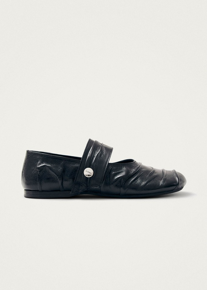 Shay Black Leather Ballet Flats from Alohas