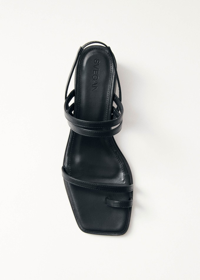 Marlowe Black Vegan Leather Sandals from Alohas