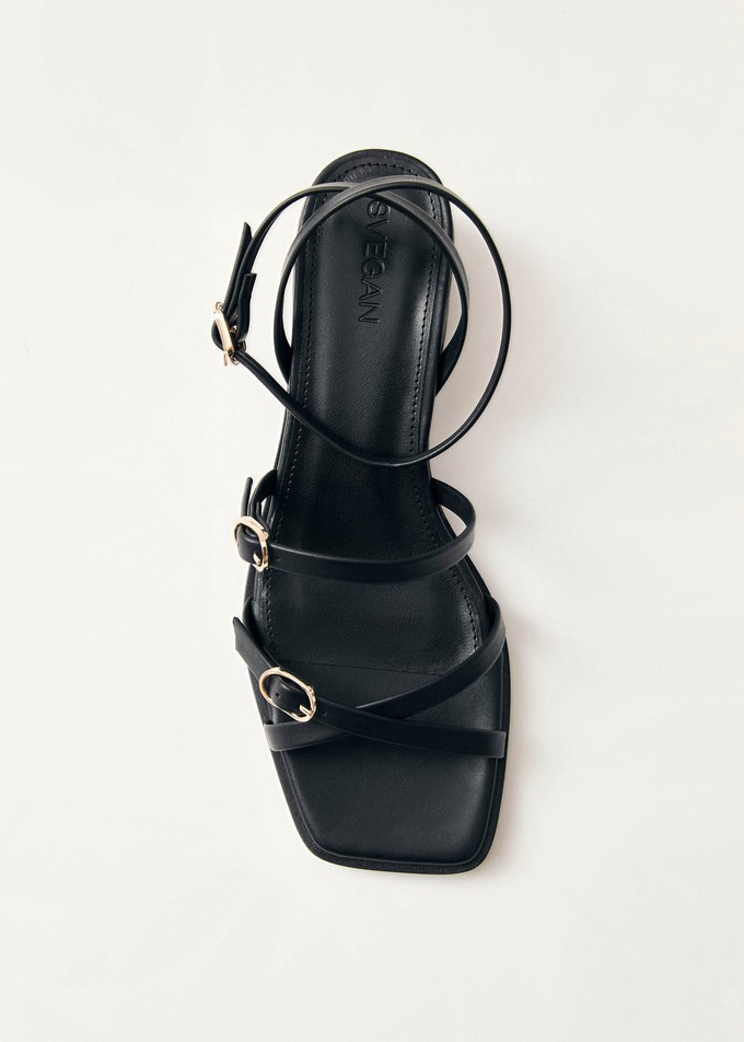 Tanya Black Vegan Leather Sandals from Alohas