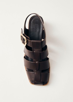 Leona Brown Vegan Leather Sandals from Alohas