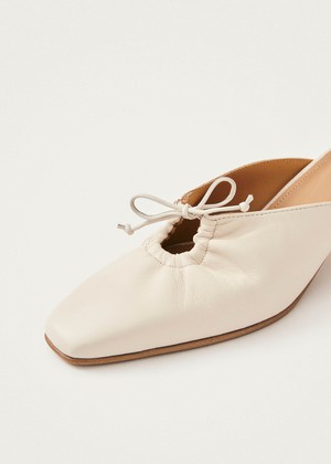 Amar Cream Leather Mules from Alohas