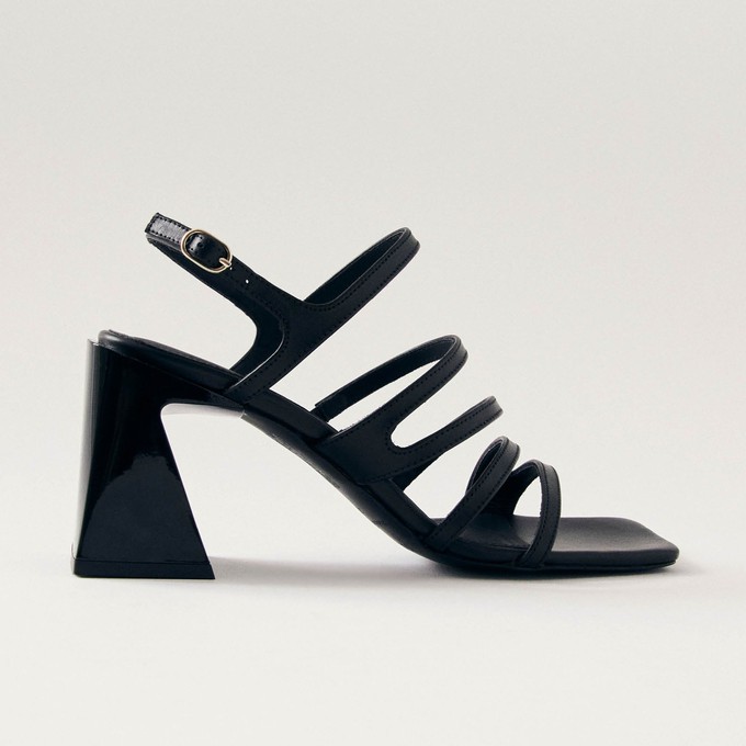 Aubrey Total Black Leather Sandals from Alohas