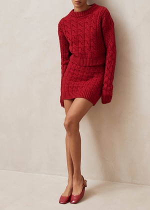 Blake Red Tricot Skirt from Alohas