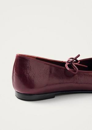 Sway Burgundy Leather Ballet Flats from Alohas