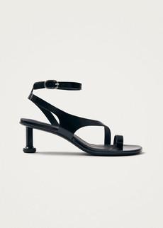 Miquela Onix Black Leather Sandals via Alohas