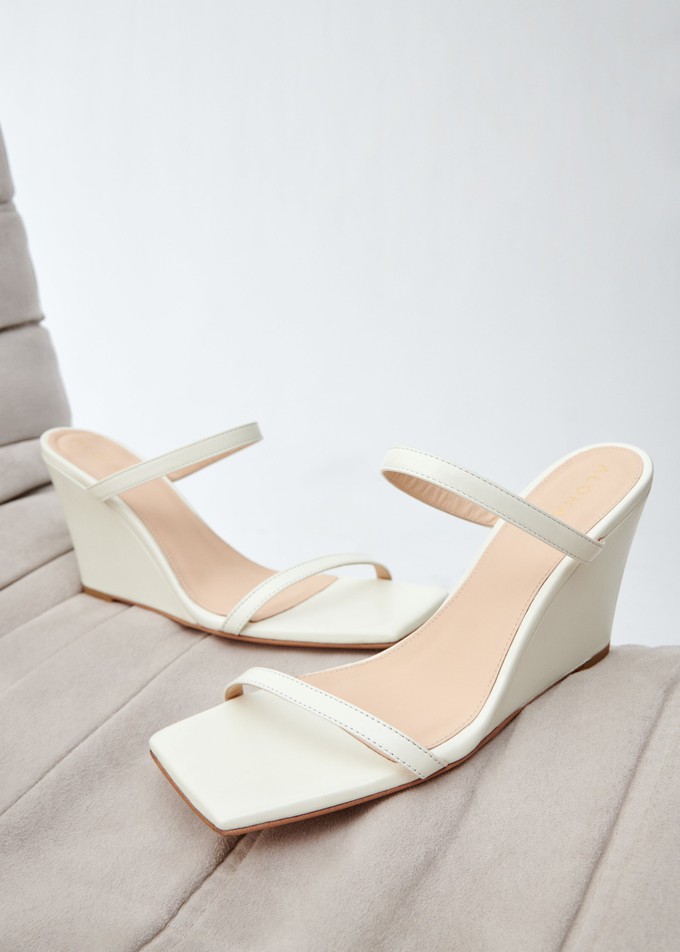Paixao Cream Leather Sandals from Alohas