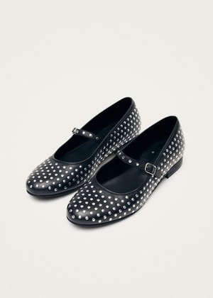 Lucien Black Leather Ballet Flats from Alohas