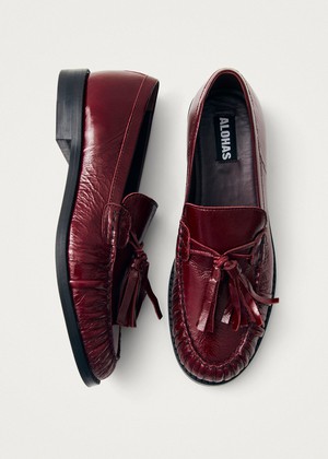 Marietta Onix Burgundy Leather Loafers from Alohas