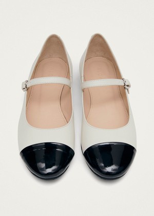 Musa Bicolor Black Cream Leather Ballet Flats from Alohas