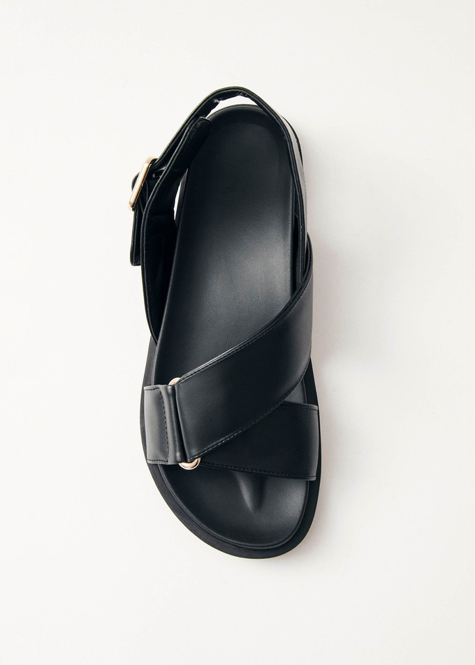 Rhys Black Vegan Leather Sandals from Alohas