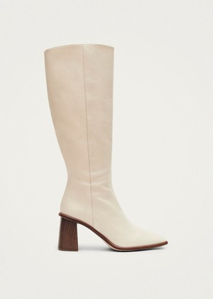 East Cream Leather Boots from Alohas