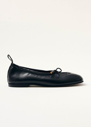 Rosalind Black Leather Ballet Flats from Alohas