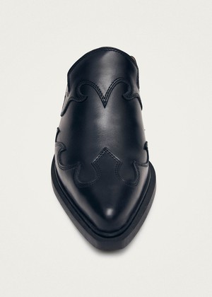 Weston Black Leather Mules from Alohas