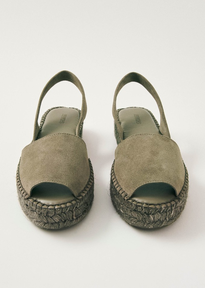 Ibizas Suede Green Leather Espadrilles from Alohas