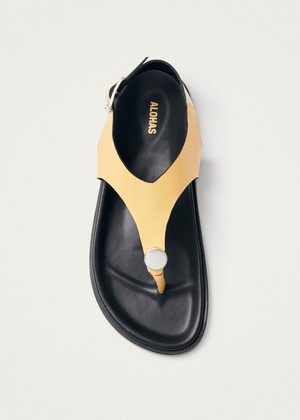 Harbor Onix Vanilla Leather Sandals from Alohas