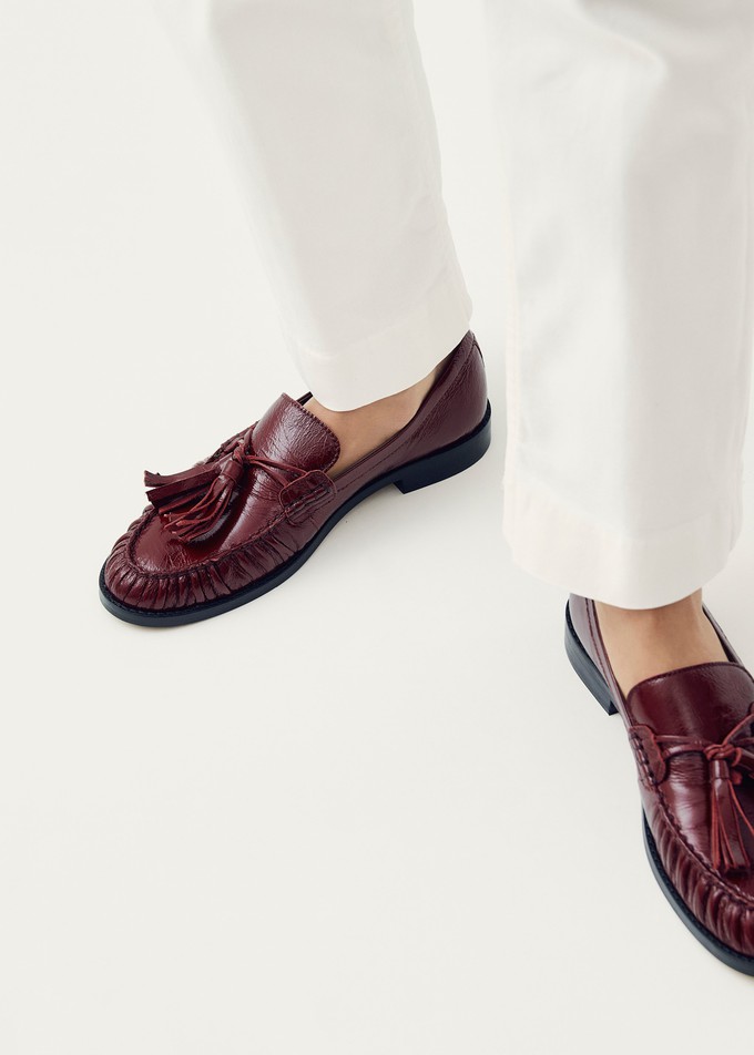 Marietta Onix Burgundy Leather Loafers from Alohas