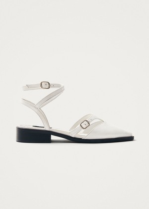 Aveline Cream Leather Ballet Flats from Alohas