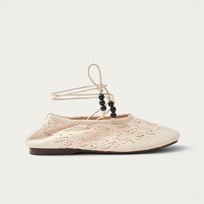 Rosemary Crochet Cream Ballet Flats from Alohas