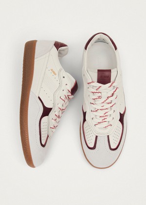 Tb.490 Rife Grain White Burgundy Leather Sneakers from Alohas