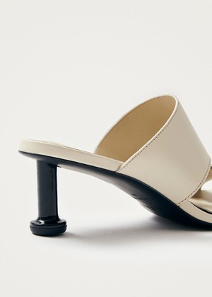 Rhea Cream Leather Sandals from Alohas