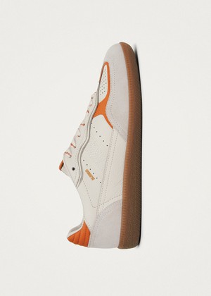 Tb.490 Rife Grain White Orange Leather Sneakers from Alohas