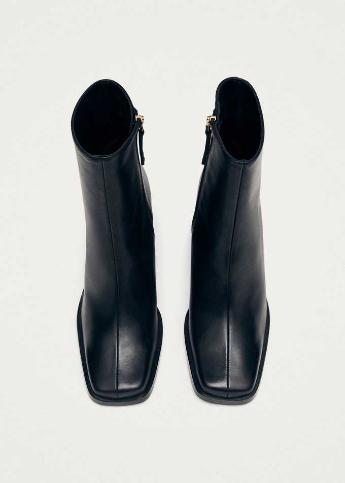 South Black Leather Ankle Boots from Alohas