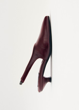 Eros Burgundy Leather Pumps from Alohas