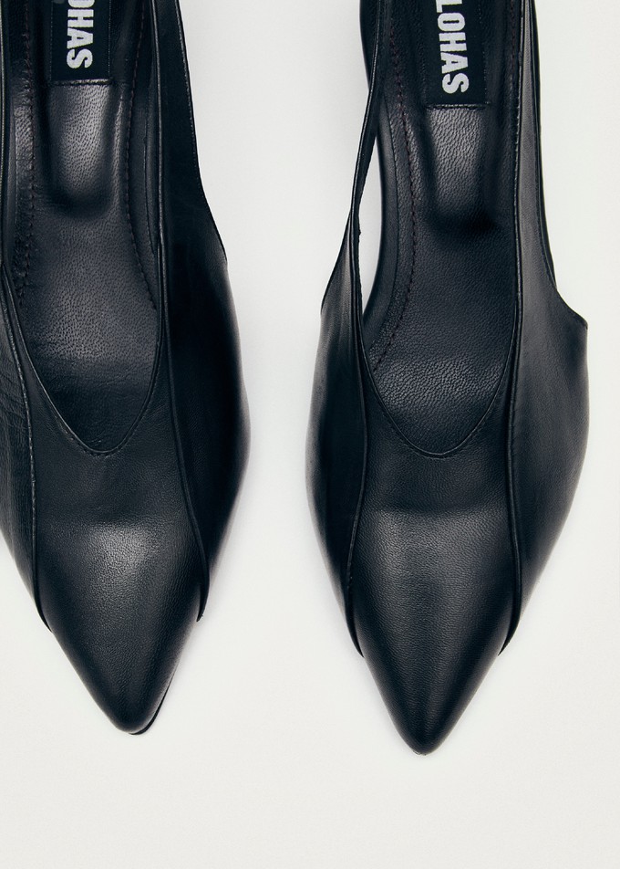 Evadne Black Leather Pumps from Alohas