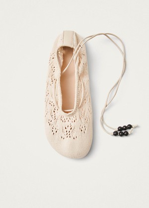 Rosemary Crochet Cream Ballet Flats from Alohas