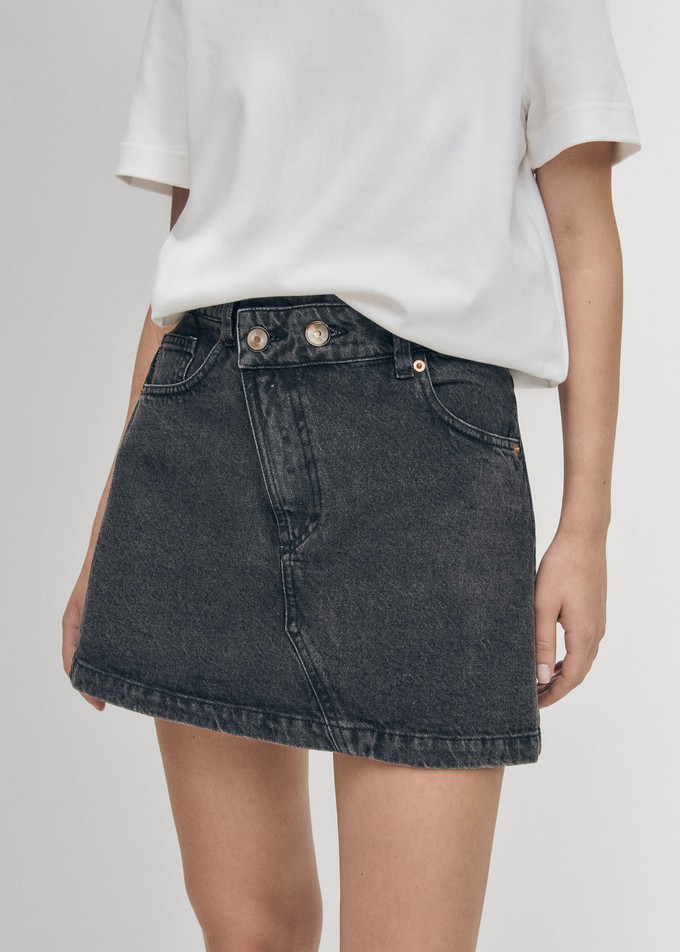 Boston Black Denim Skirt from Alohas