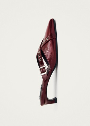 Zyra Onix Burgundy Leather Mules from Alohas