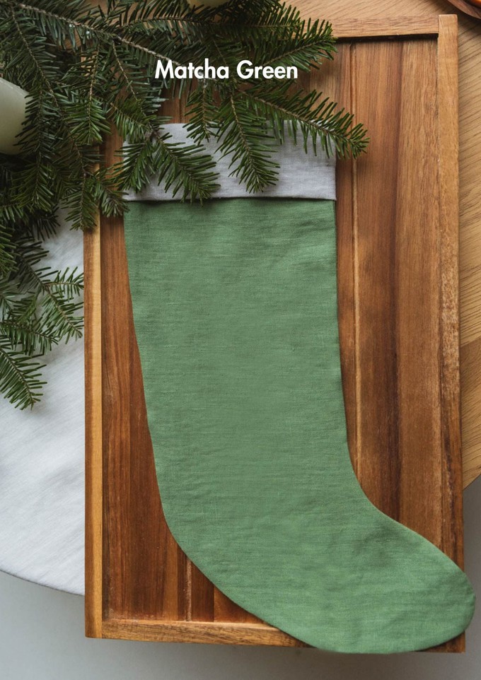 Linen Christmas stocking from AmourLinen