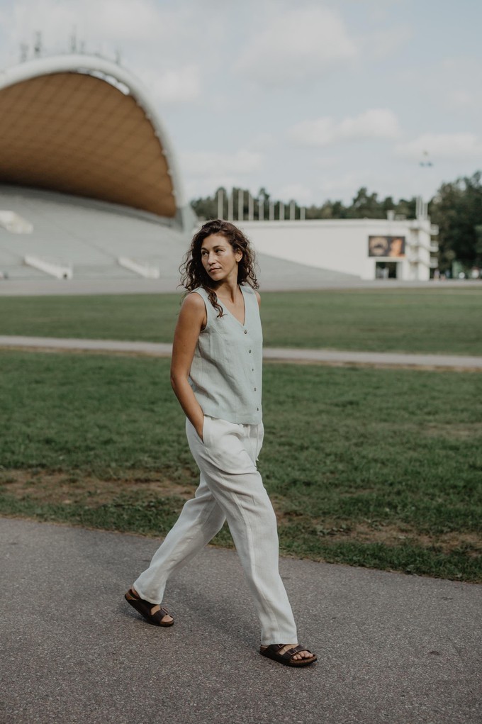 Linen pants Malmo in White from AmourLinen