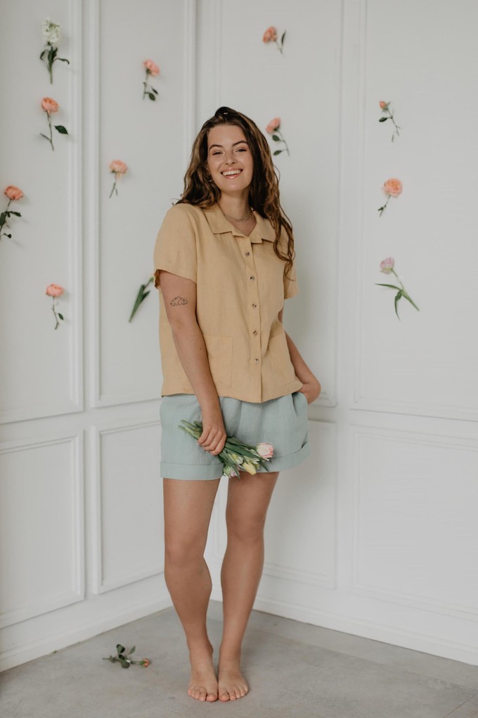 Linen summer shirt SCARLETT from AmourLinen