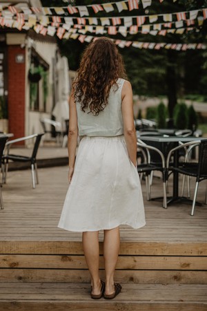 Bergen mid-length linen skirt from AmourLinen