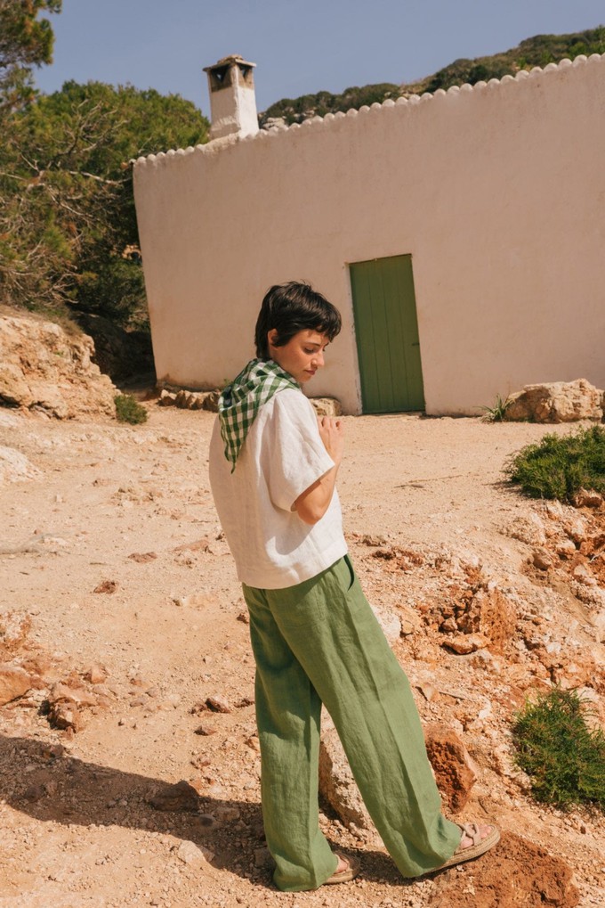 LILY oversized linen top in White from AmourLinen