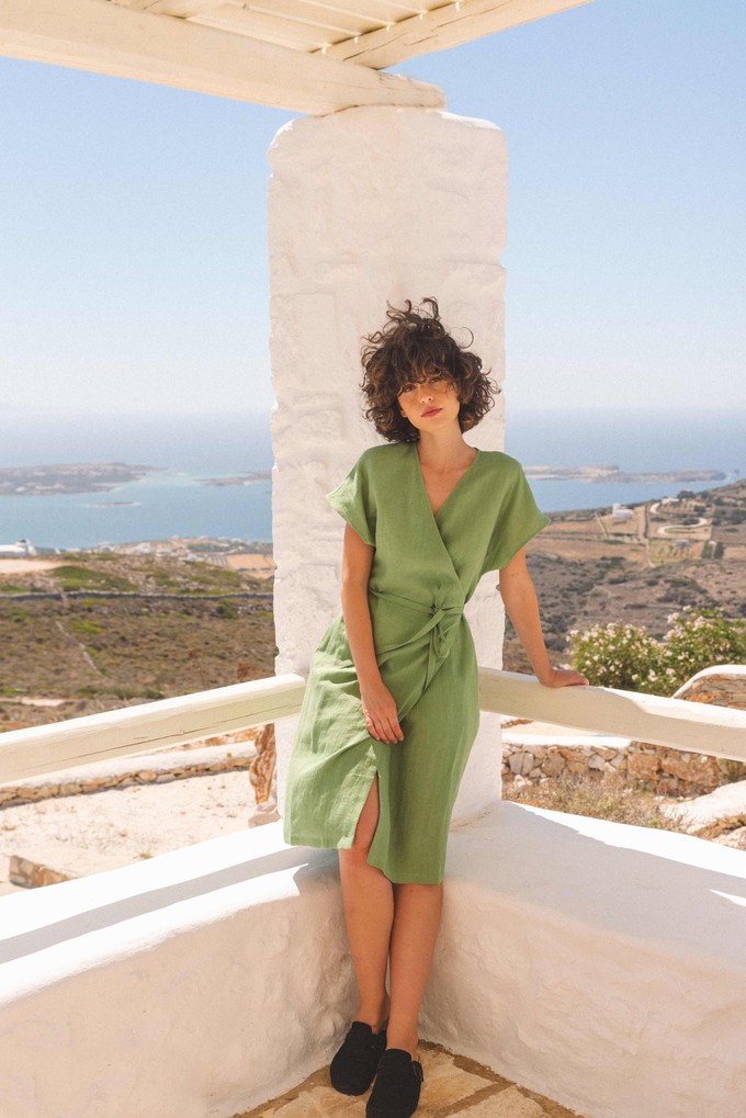 Linen wrap dress Rome from AmourLinen