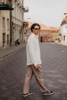 Linen pants ADONIS in Rosy Brown via AmourLinen