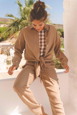 Linen suit set SAHARA in Rosy Brown from AmourLinen