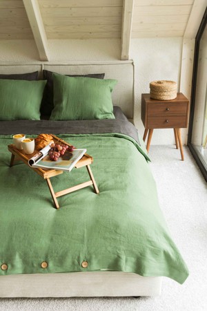 Linen bedding set in Matcha Green from AmourLinen