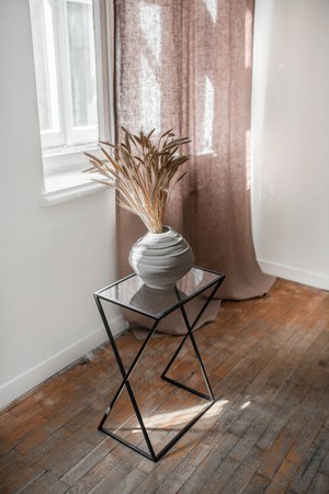 Tab top linen curtain in Rosy Brown from AmourLinen