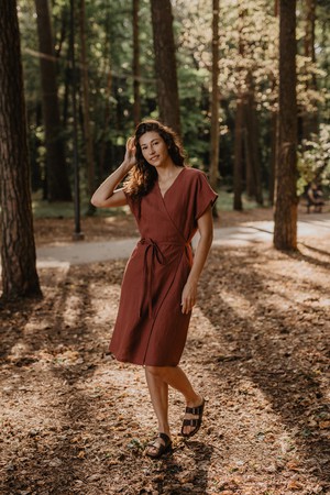 Linen wrap dress Rome from AmourLinen