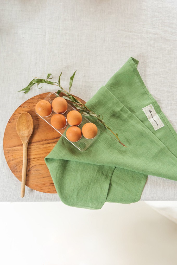 Linen placemats set of 2 in Matcha Green from AmourLinen