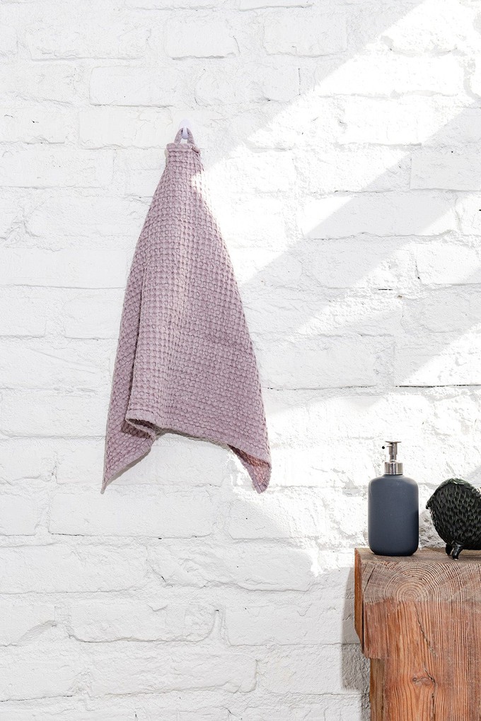 Waffle linen hand towel from AmourLinen