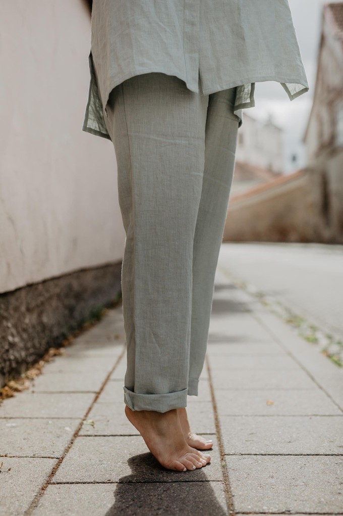 Linen suit set Sahara XL Sage Green from AmourLinen