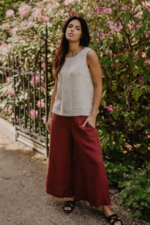 Wide linen pants ISABELLA from AmourLinen