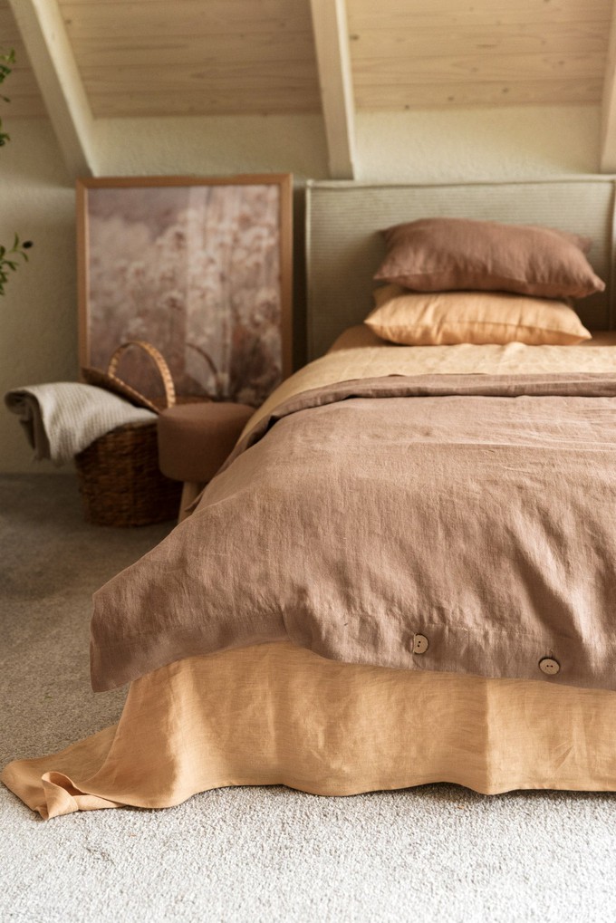 Linen duvet cover in Rosy Brown from AmourLinen